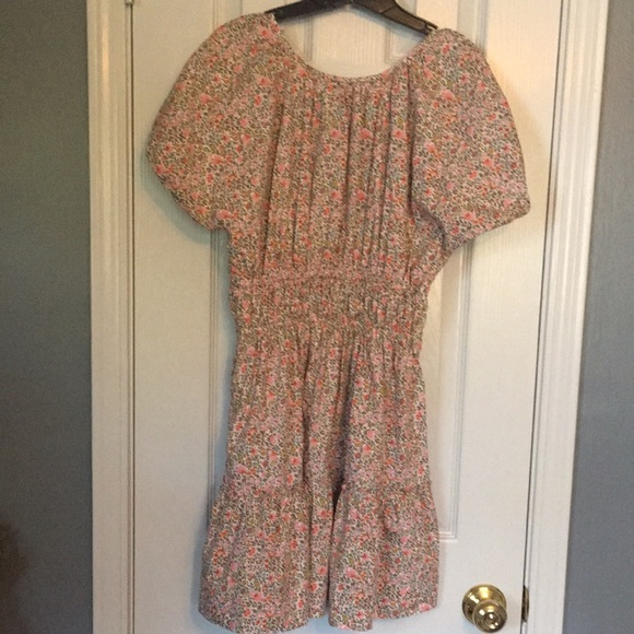 J. Crew Cinched-Waist Puff-Sleeve Tiered Mini Dress in Dainty Pastel Floral - Picture 7 of 11